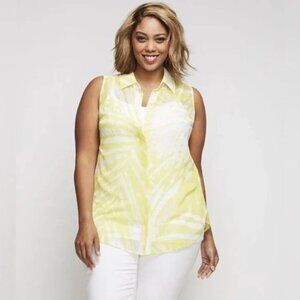 Lane Bryant Yellow Button Down Shirt
